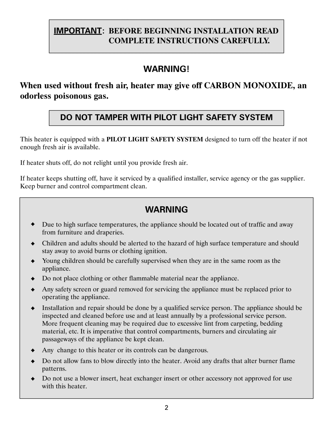 Heatmaster HMDGII, HMDGJ manual Do not Tamper with Pilot Light Safety System 