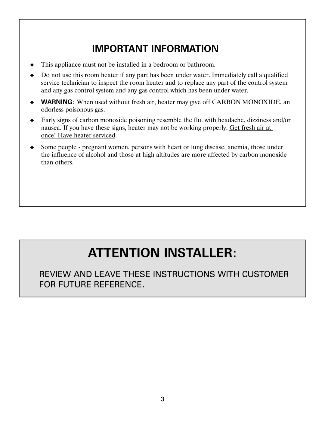 Heatmaster HMDGJ, HMDGII manual Attention Installer, Important Information 