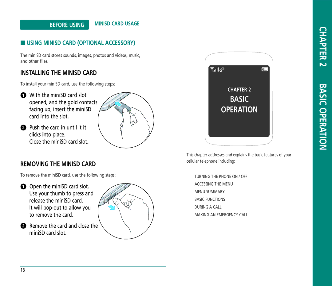 Helio PN-810 manual Using Minisd Card Optional Accessory, Installing the Minisd Card 