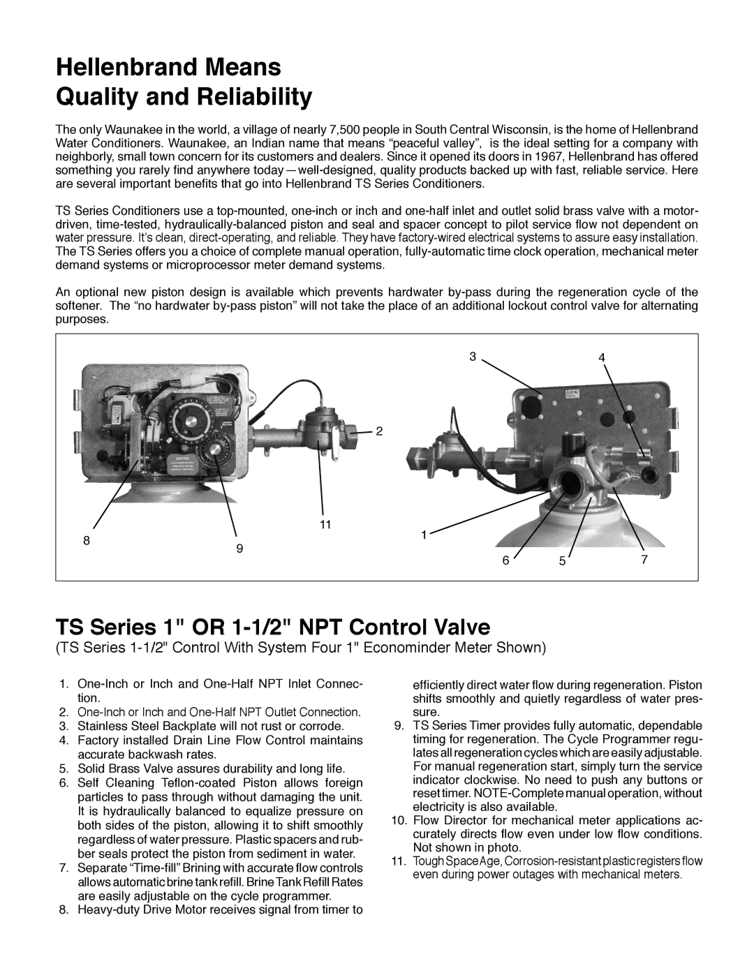 Hellenbrand manual Hellenbrand Means Quality and Reliability, TS Series 1 or 1-1/2 NPT Control Valve 