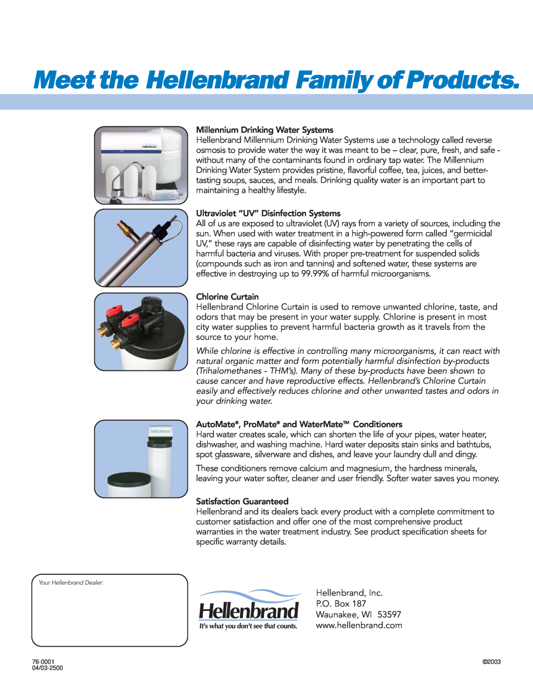 Hellenbrand WM2-IC-2.0 manual Meet the Hellenbrand Family of Products 