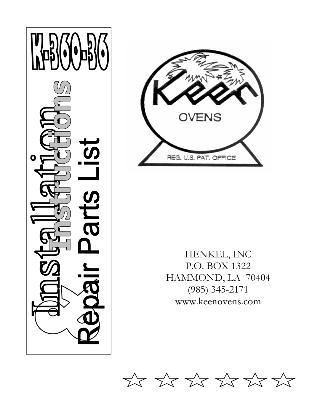 Henkel K-360-36 manual Henkel, Inc P.O. Box Hammond, La 