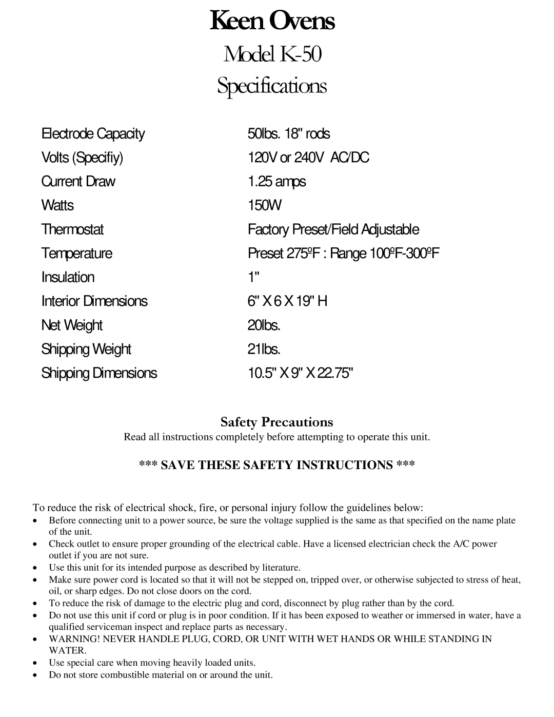 Henkel K-50 manual Safety Precautions, Save These Safety Instructions 