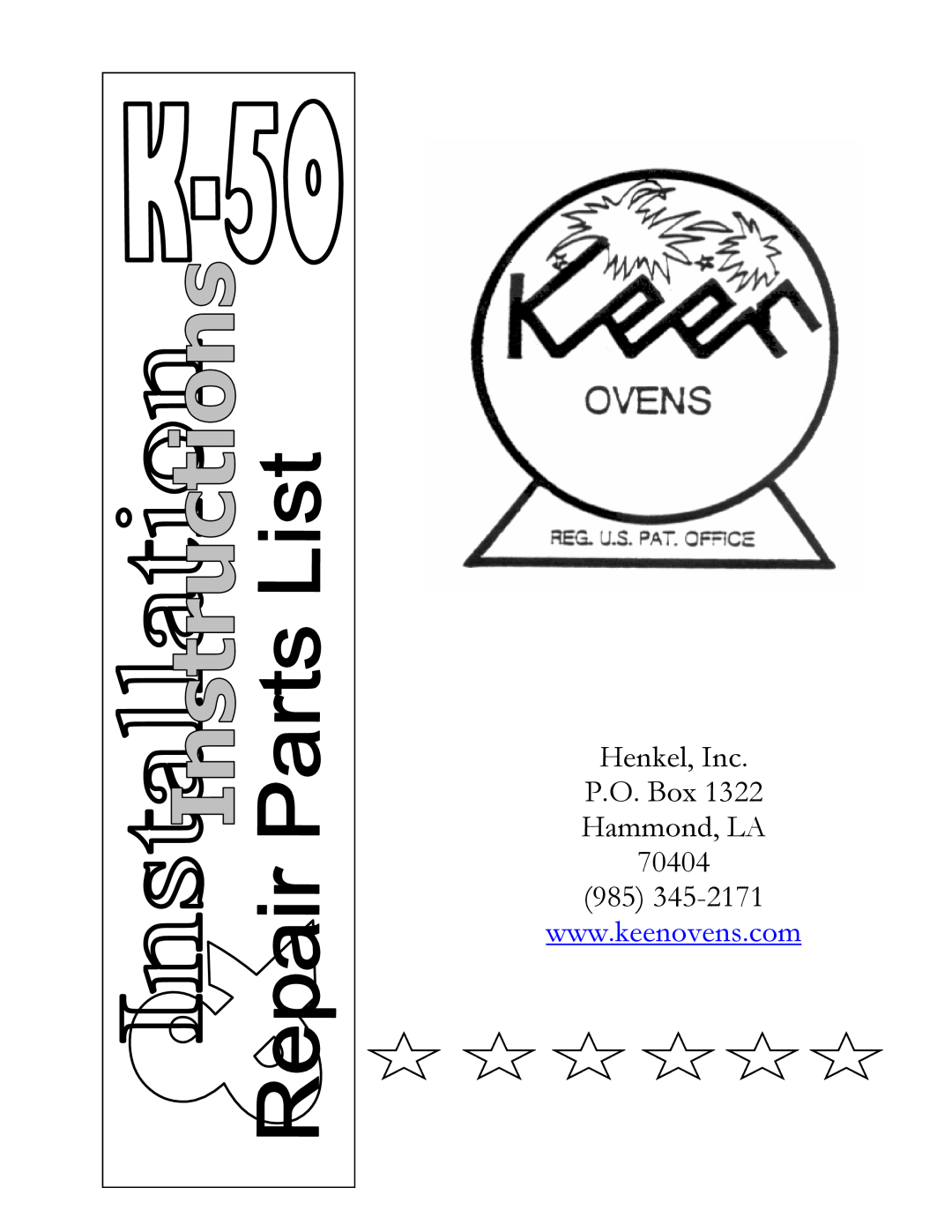 Henkel K-50 manual Henkel, Inc P.O. Box Hammond, LA 70404, 985345-2171 