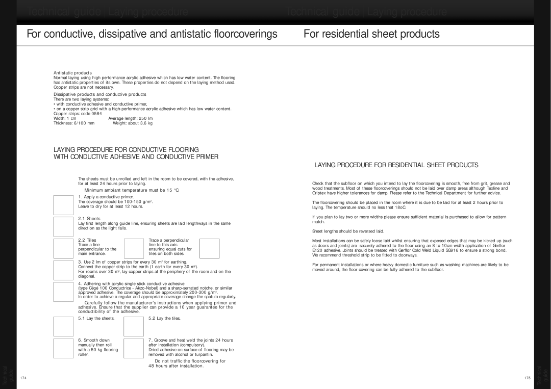 Henkel SubFloor manual Laying procedure, For residential sheet products, Laying Procedure for Residential Sheet Products 