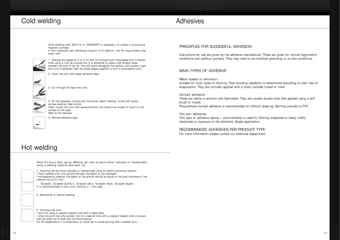 Henkel SubFloor manual Cold welding, Hot welding, Adhesives 