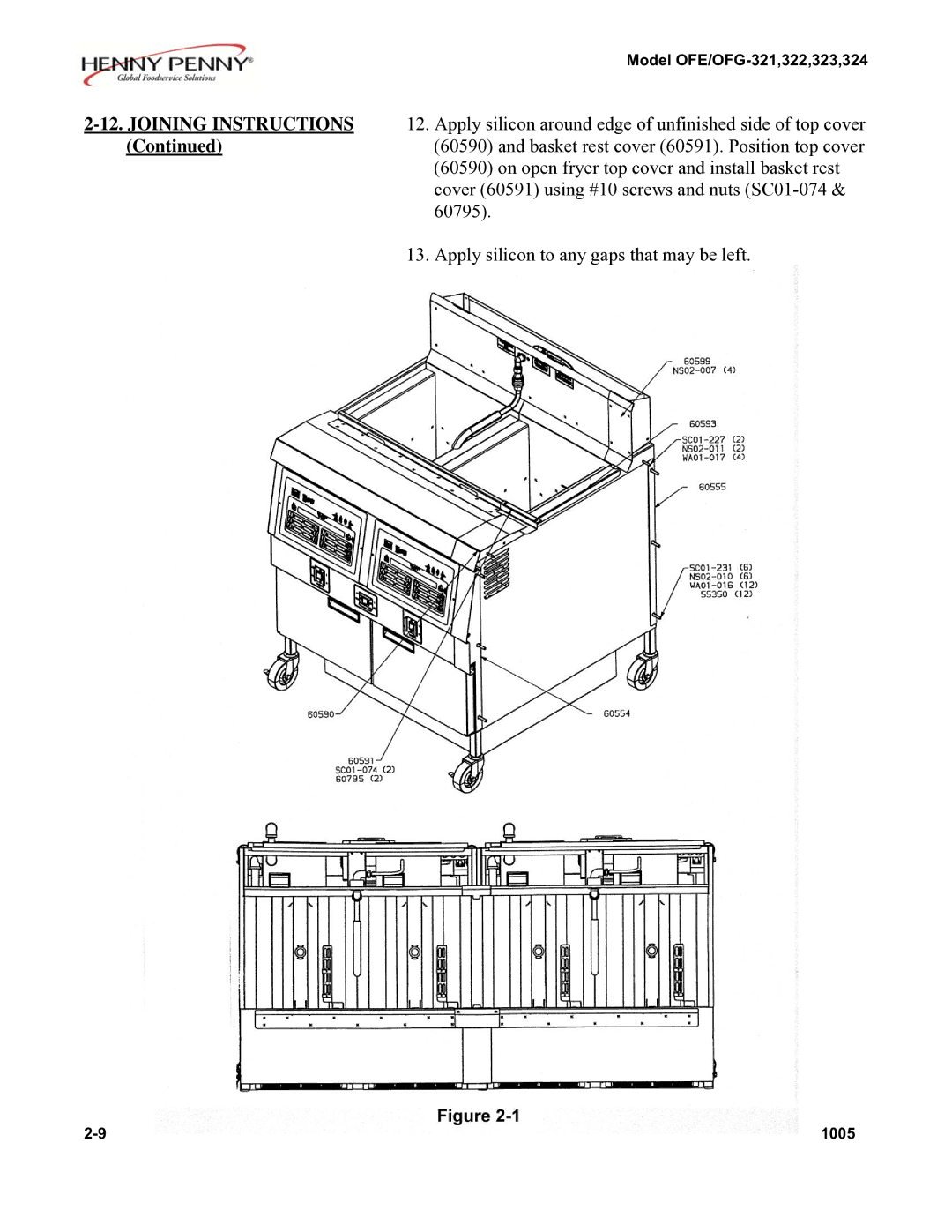 Henny Penny 324, 322, 323 installation instructions 1005 