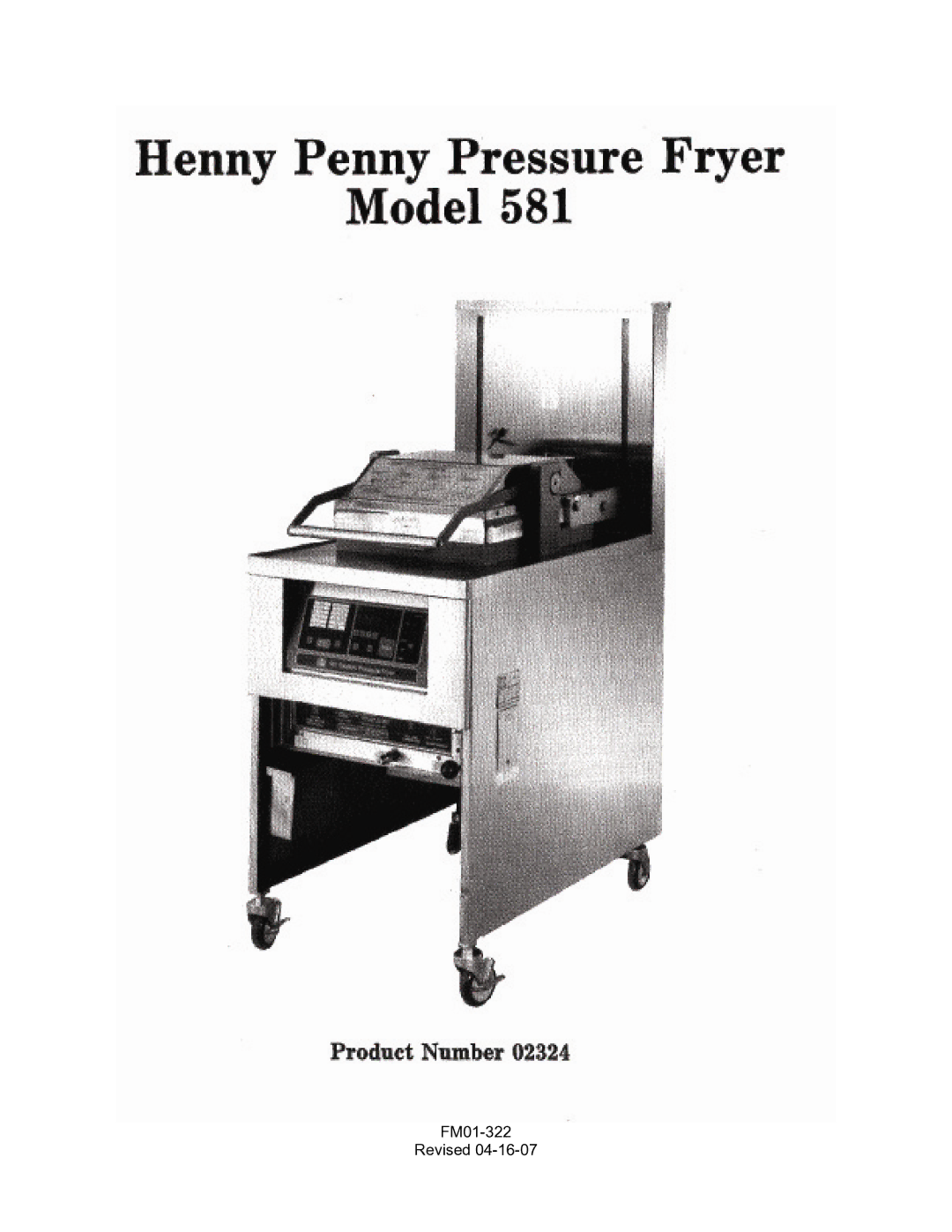 Henny Penny 581 manual Henny Penny Model 