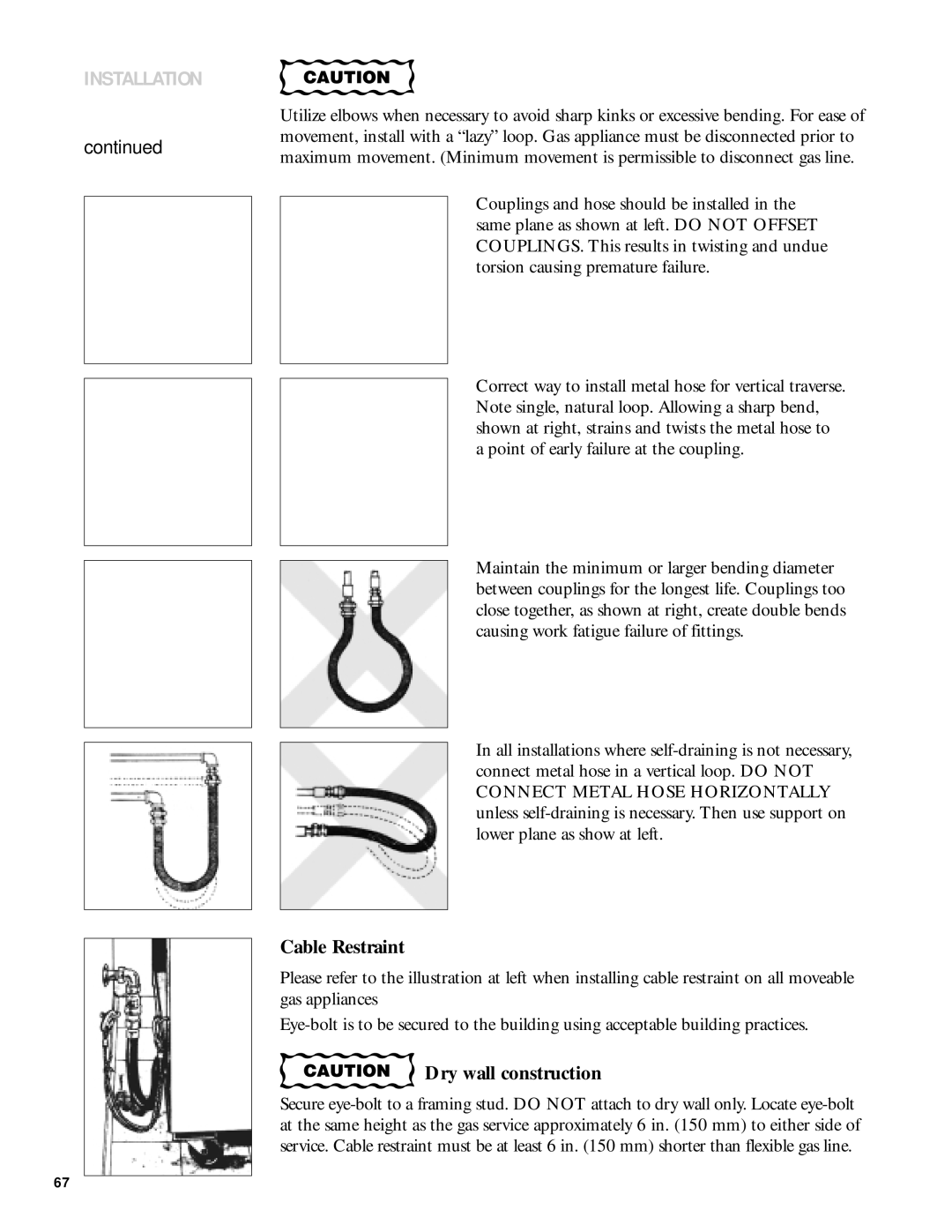 Henny Penny 6 manual Cable Restraint, Dry wall construction 