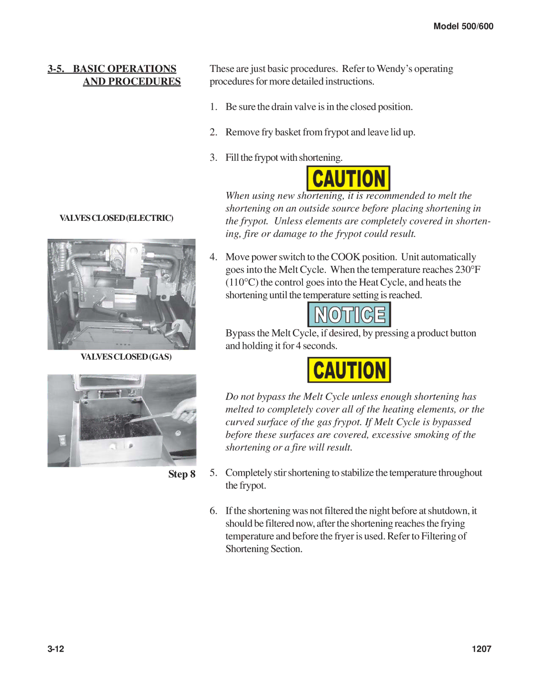 Henny Penny 600, 500 warranty Basic Operations and Procedures, Step 