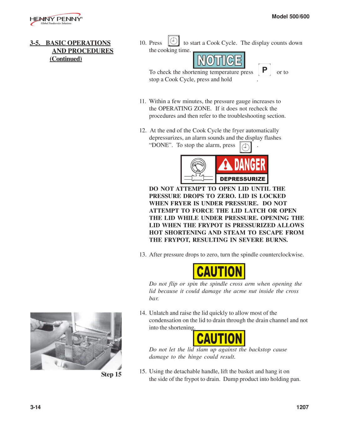 Henny Penny 600, 500 warranty Basic Operations and Procedures 