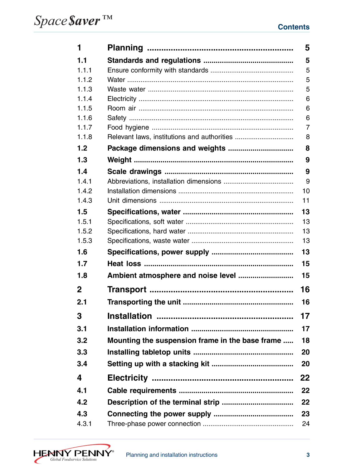 Henny Penny 610ESC60XXXX, 605ESC63XXXX installation instructions Planning, Transport, Installation, Electricity 