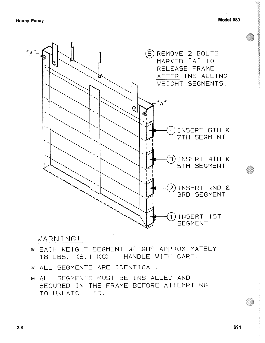 Henny Penny 680 KFC manual Insert 