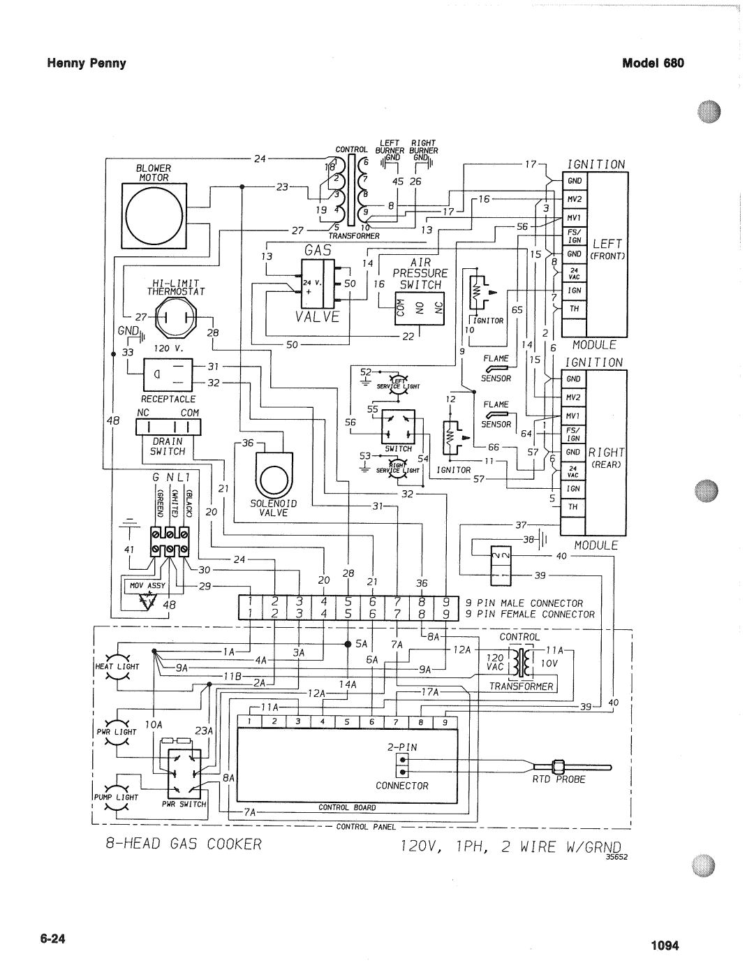 Henny Penny 680 KFC manual Head GAS Cooker 