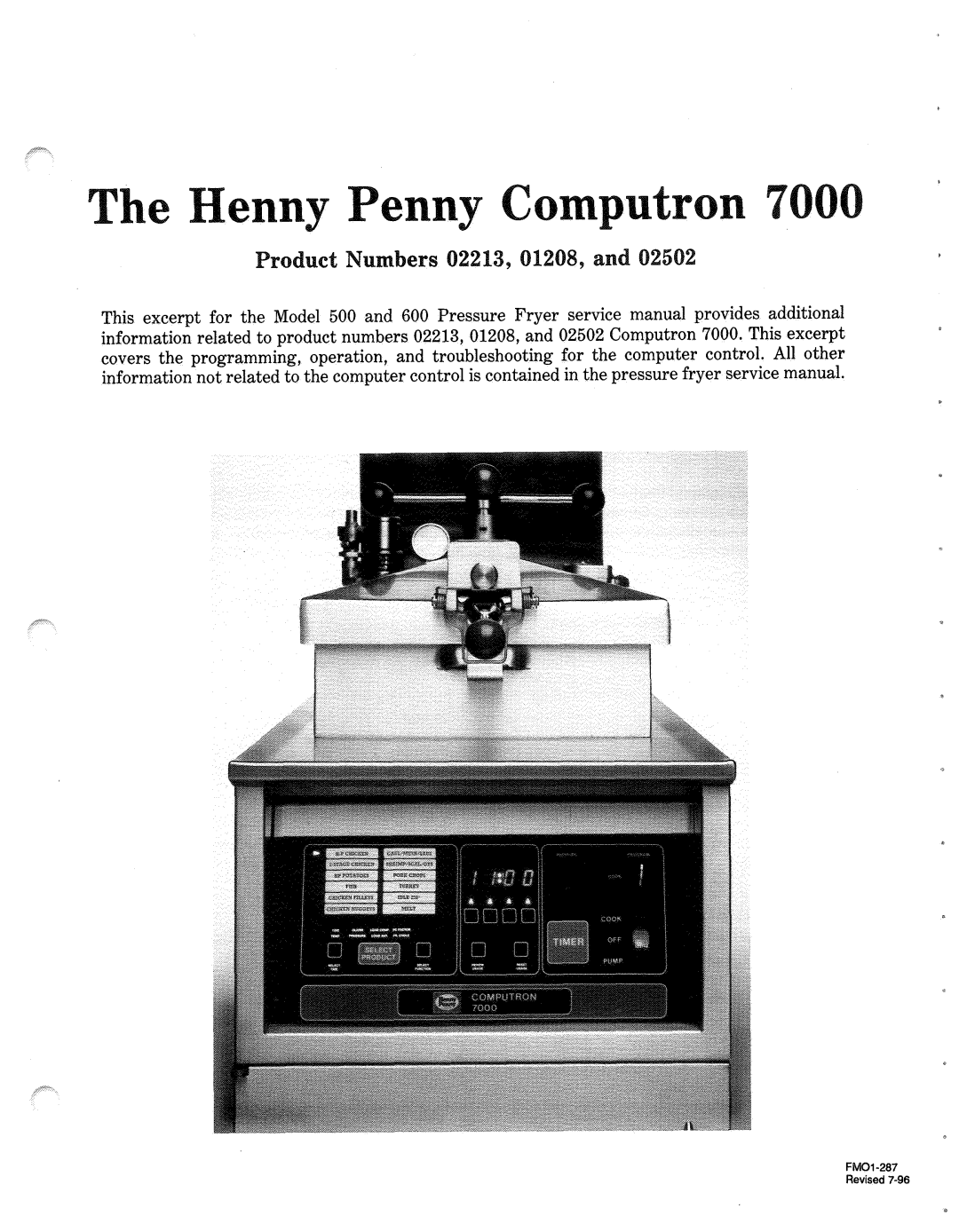 Henny Penny 7000 manual Revised 