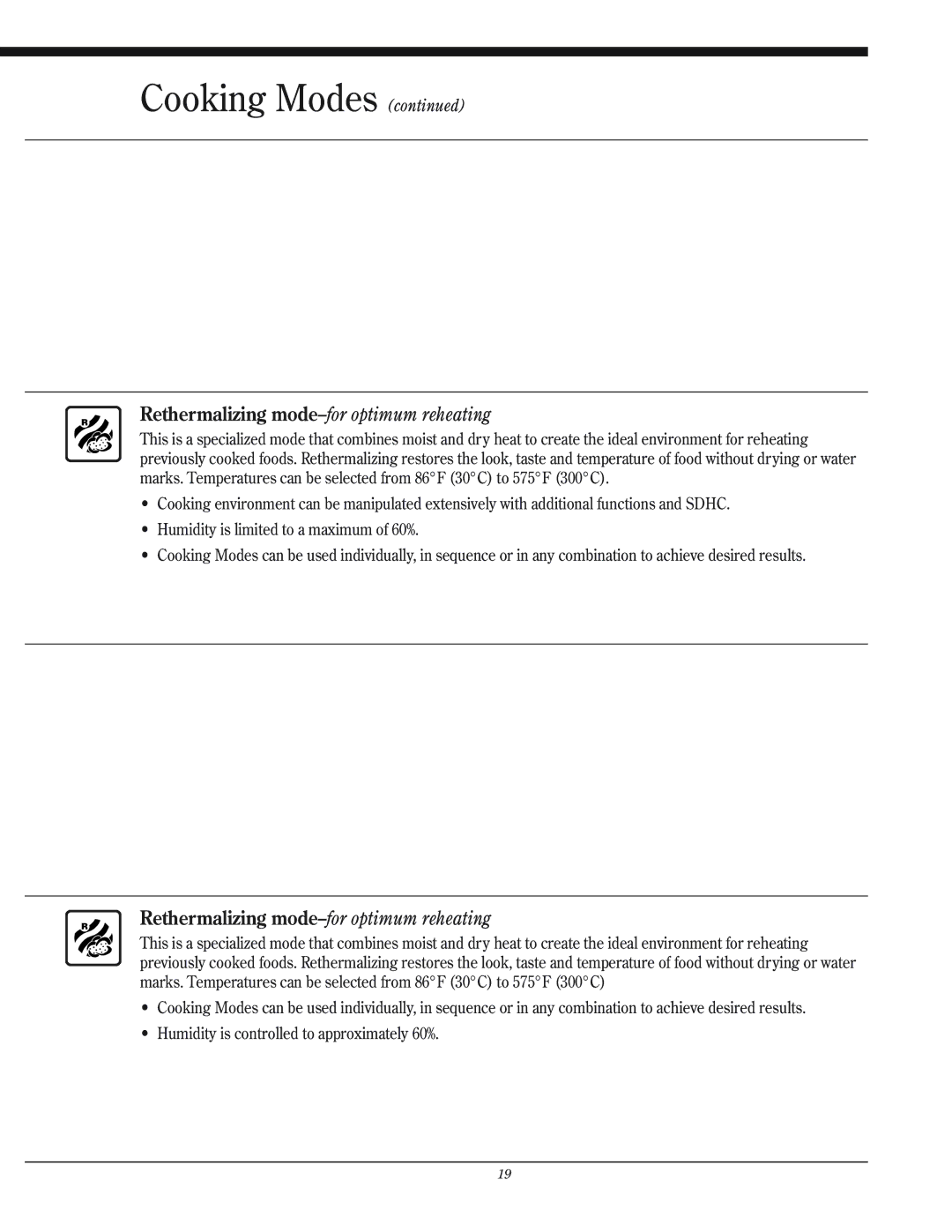 Henny Penny CSG manual Rethermalizing mode-for optimum reheating 