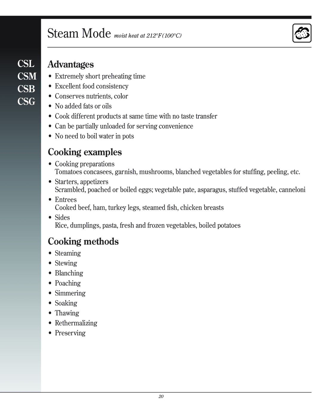 Henny Penny CSG manual Advantages 