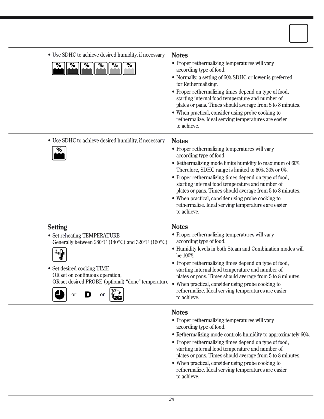 Henny Penny CSG manual Set reheating Temperature 