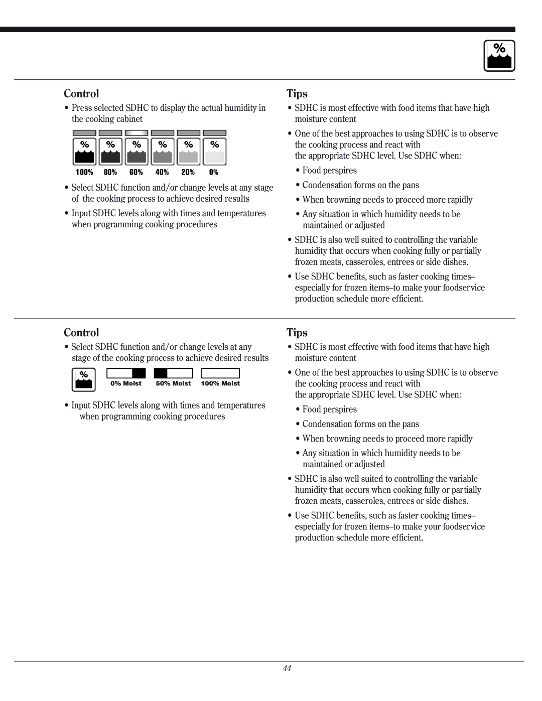 Henny Penny CSG manual Control, Tips 