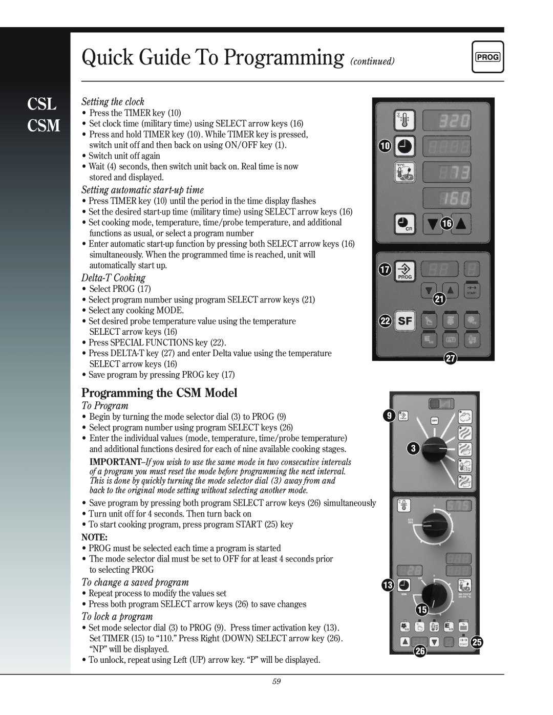 Henny Penny CSG manual Programming the CSM Model 