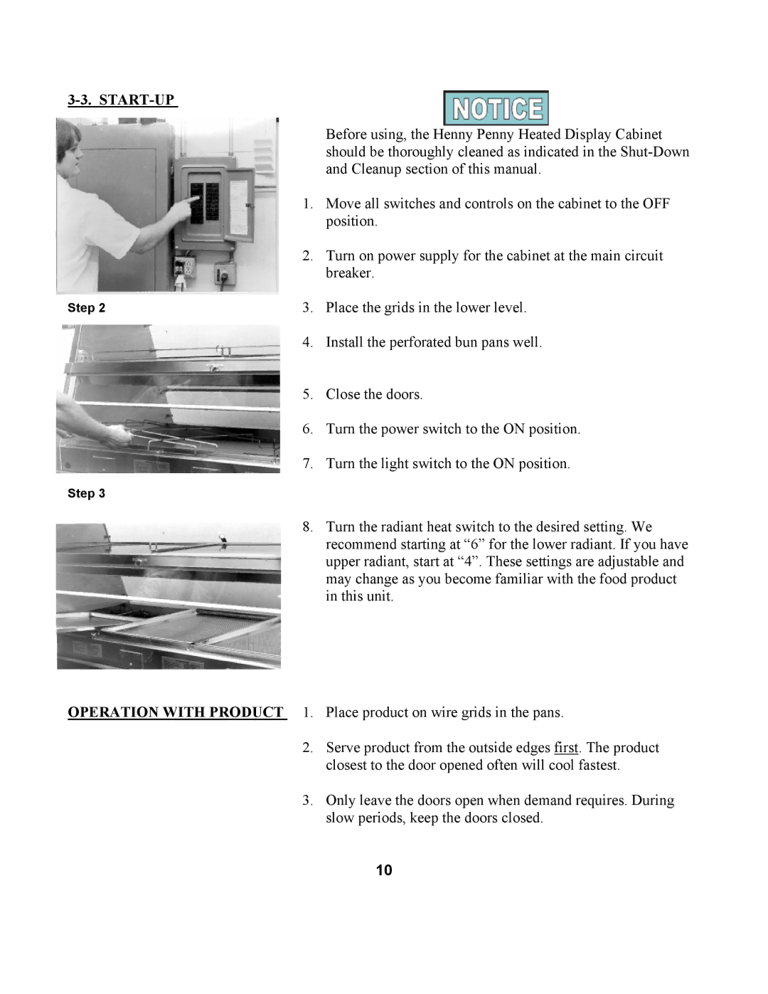 Henny Penny DCW-2 manual Start-Up, Operation with 