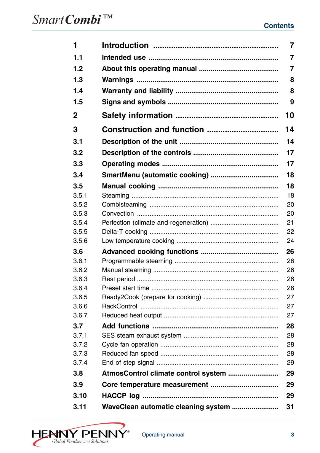 Henny Penny FM05-061-A manual Introduction, Safety information Construction and function 