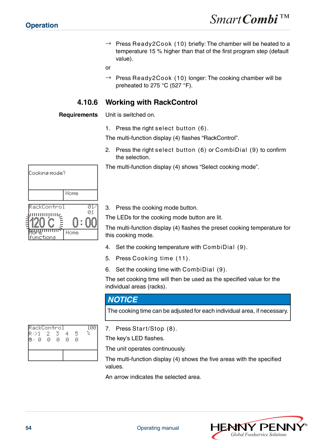 Henny Penny FM05-061-A manual 10.6, Working with RackControl 