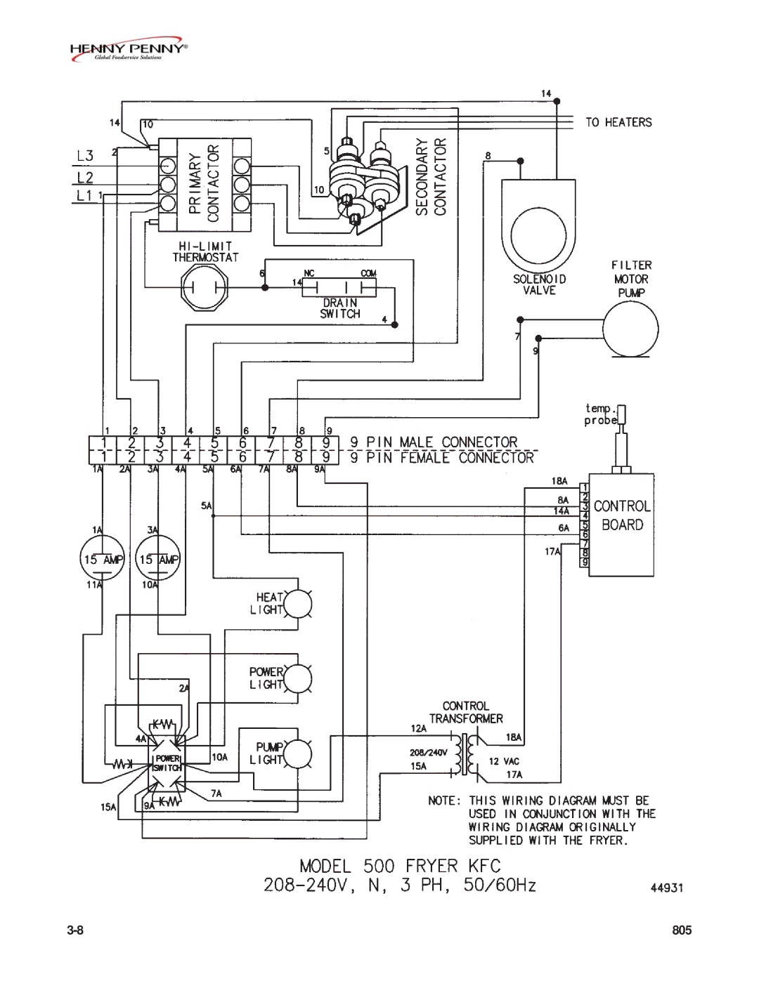 Henny Penny FM07-020-F manual 805 