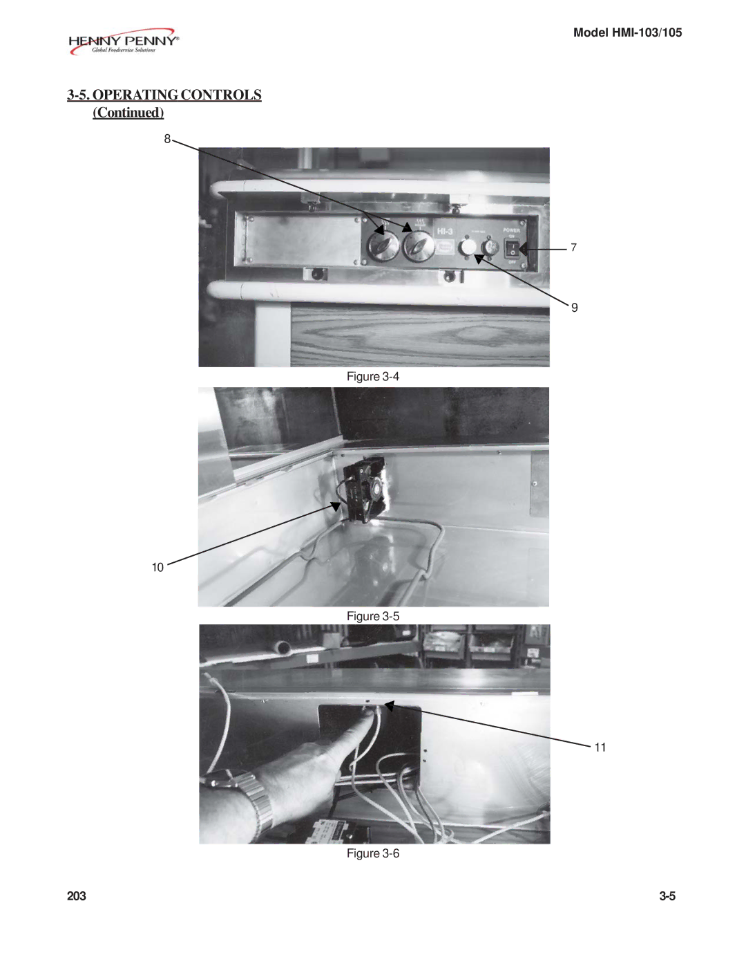 Henny Penny HMI-103, HMI-105 manual Operating Controls 