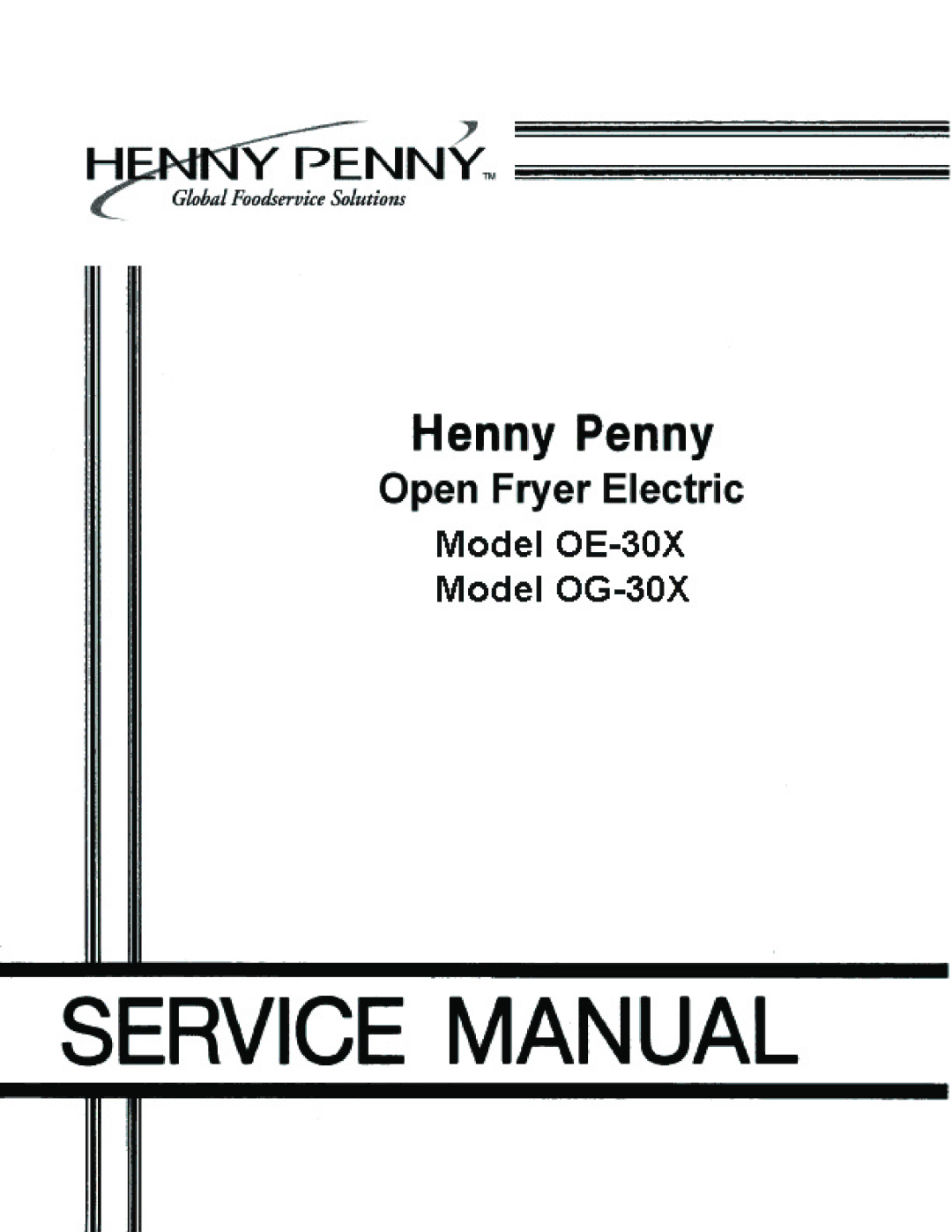 Henny Penny OG-30X, OE-30X manual 