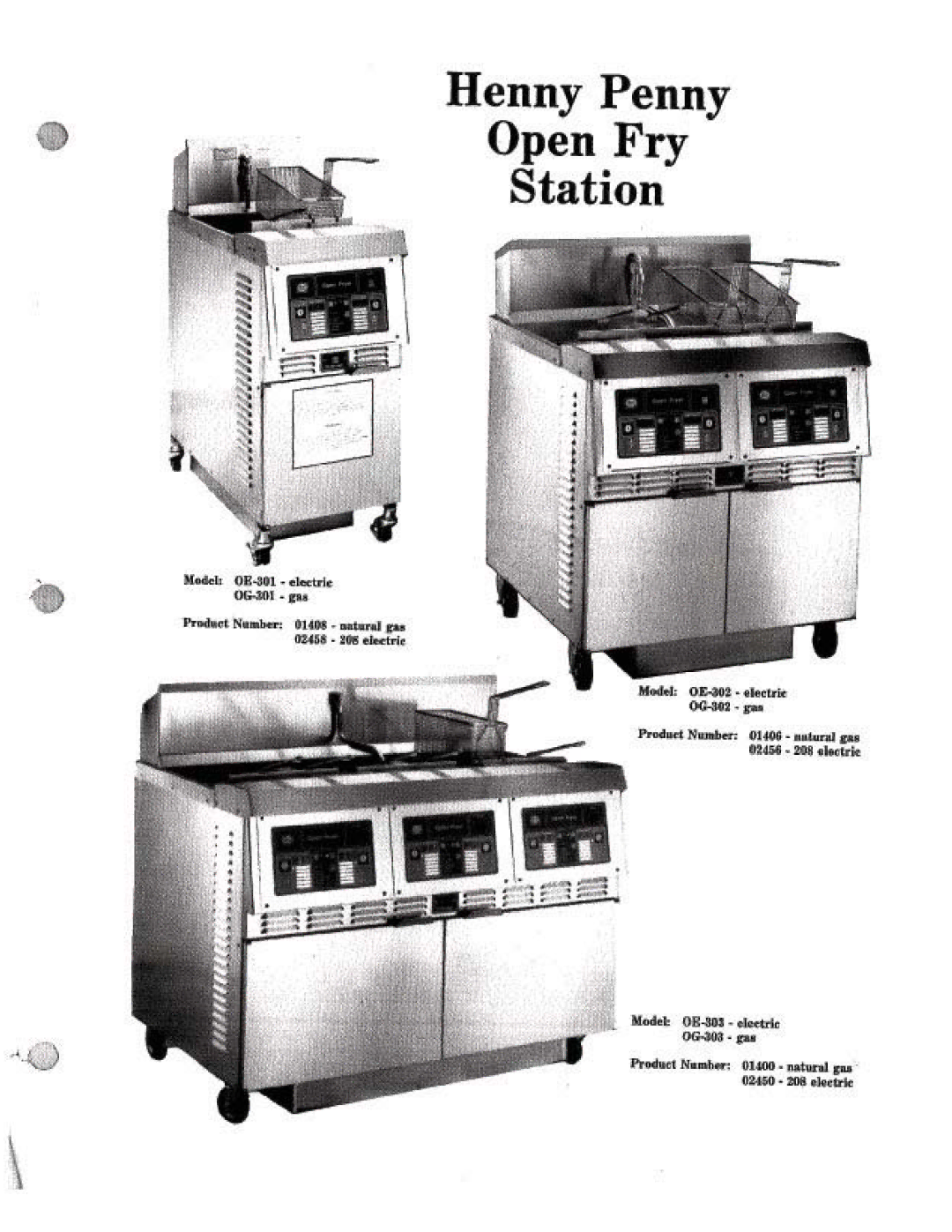 Henny Penny OE-30X, OG-30X manual Henny Penny Model OE/OG 301/302/303 