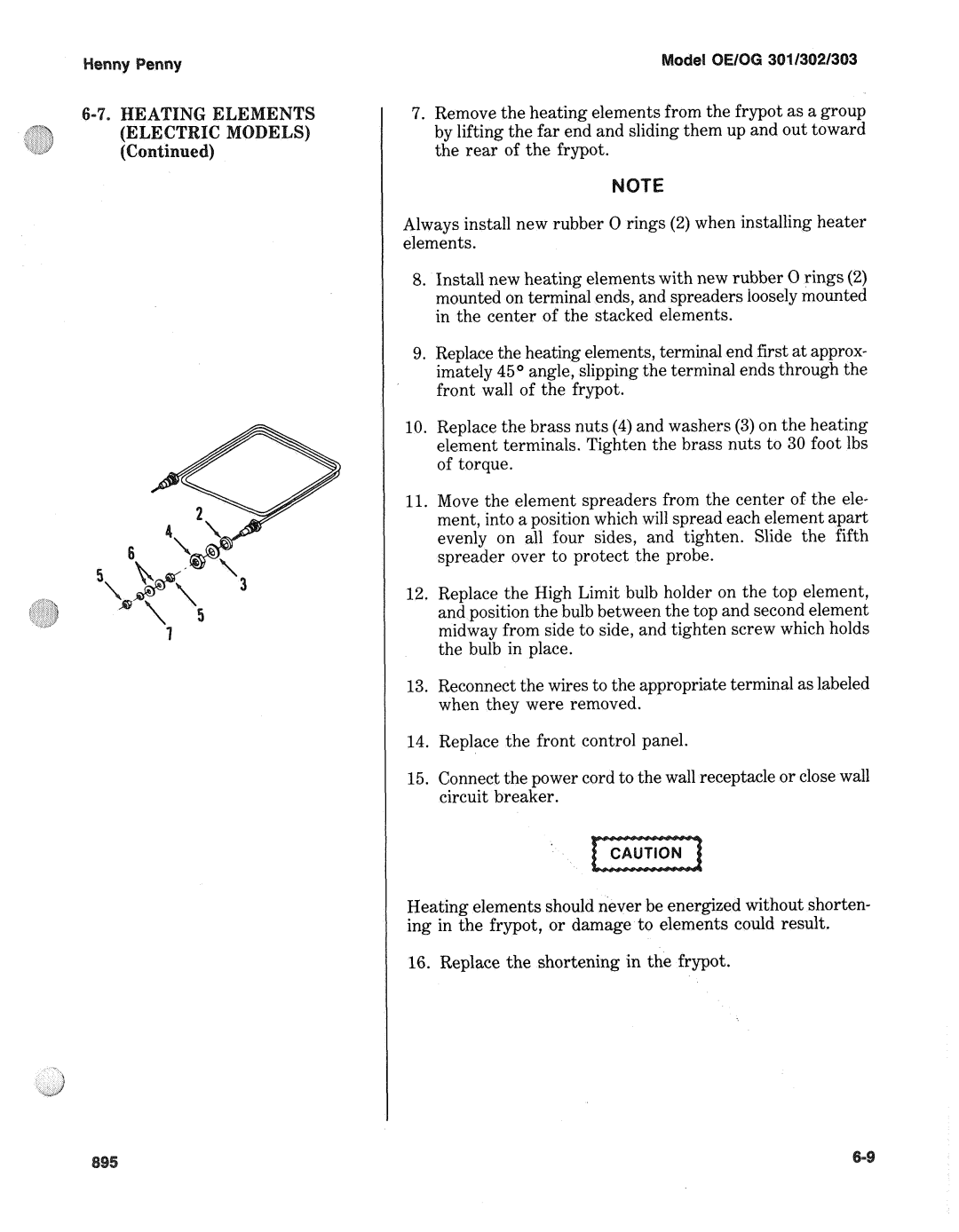 Henny Penny OE-30X, OG-30X manual Replace the shortening in the frypot 