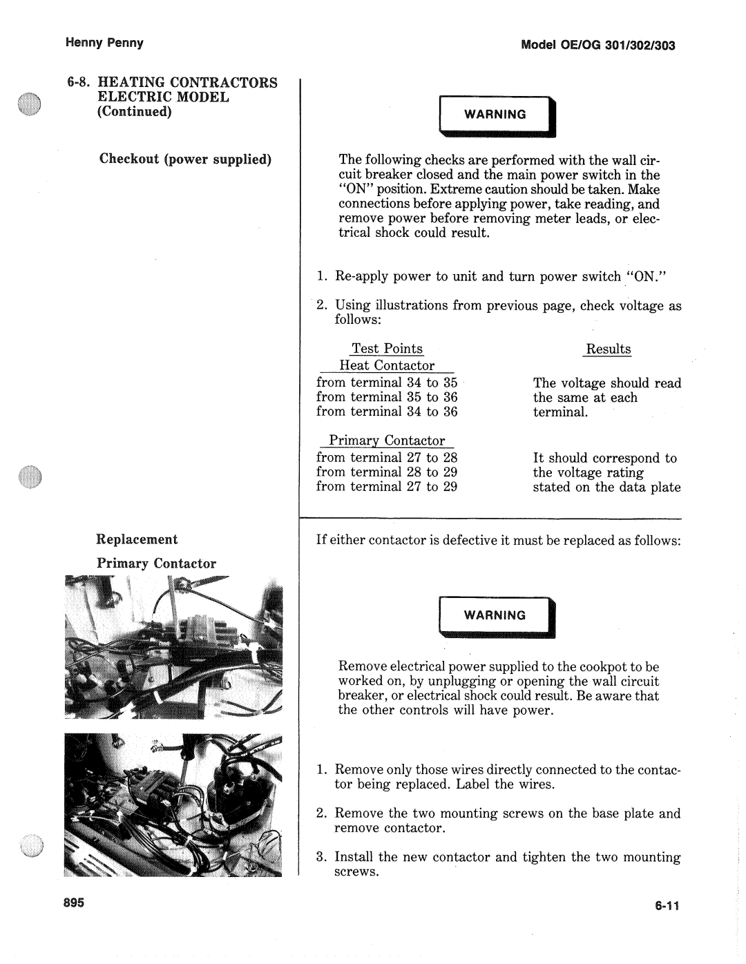 Henny Penny OE-30X, OG-30X manual From Terminal Same at each 