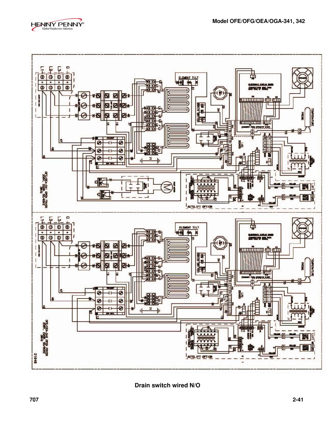 Henny Penny OEA/OGA-341, OFE/OFG-342, OFE/OFG-341, OEA/OGA-342 technical manual 707 