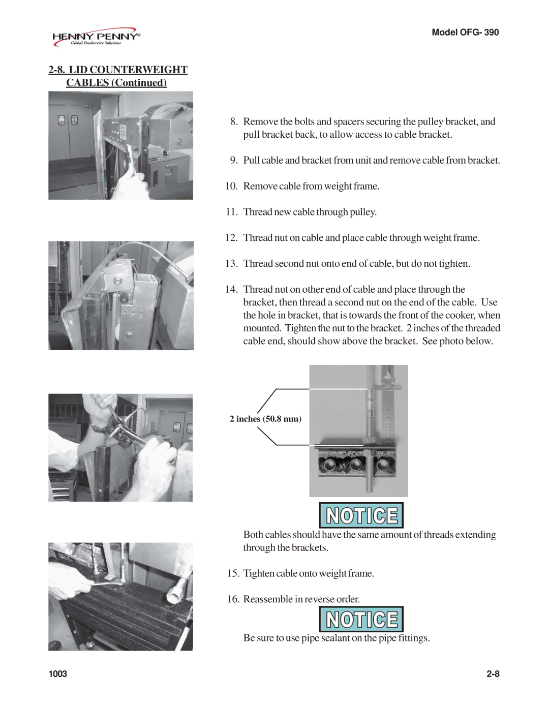 Henny Penny OFG-392 technical manual Cables 