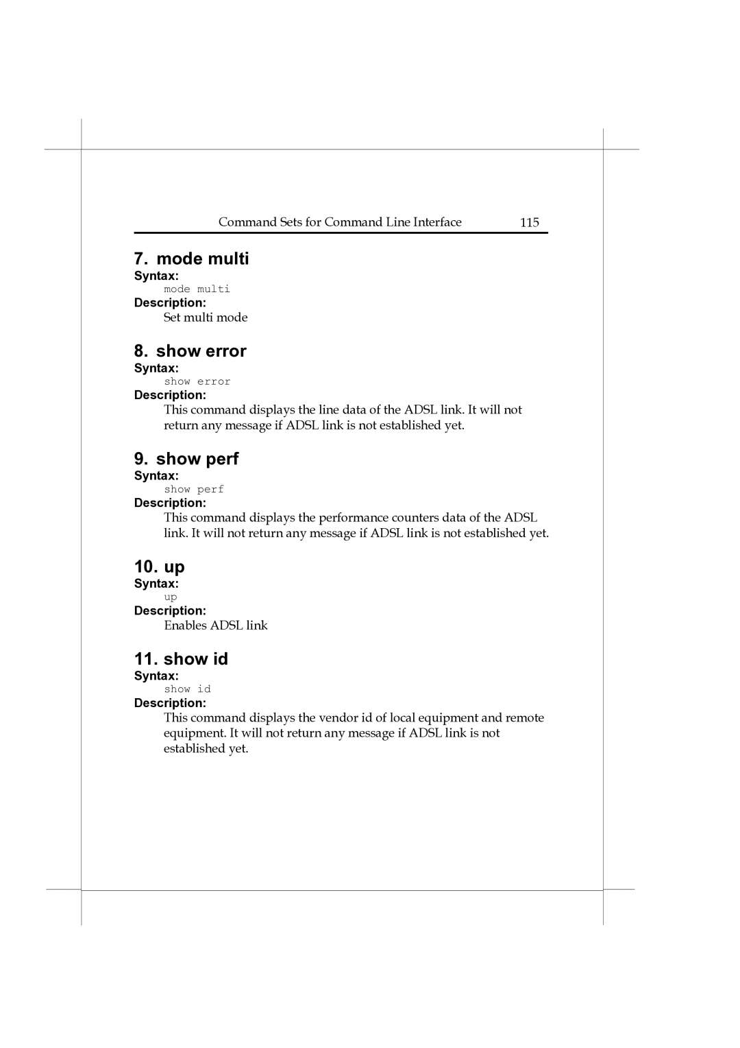 Heritage Kayaks Heritage Series manual Mode multi, Show error, Show perf, 10. up, Show id 