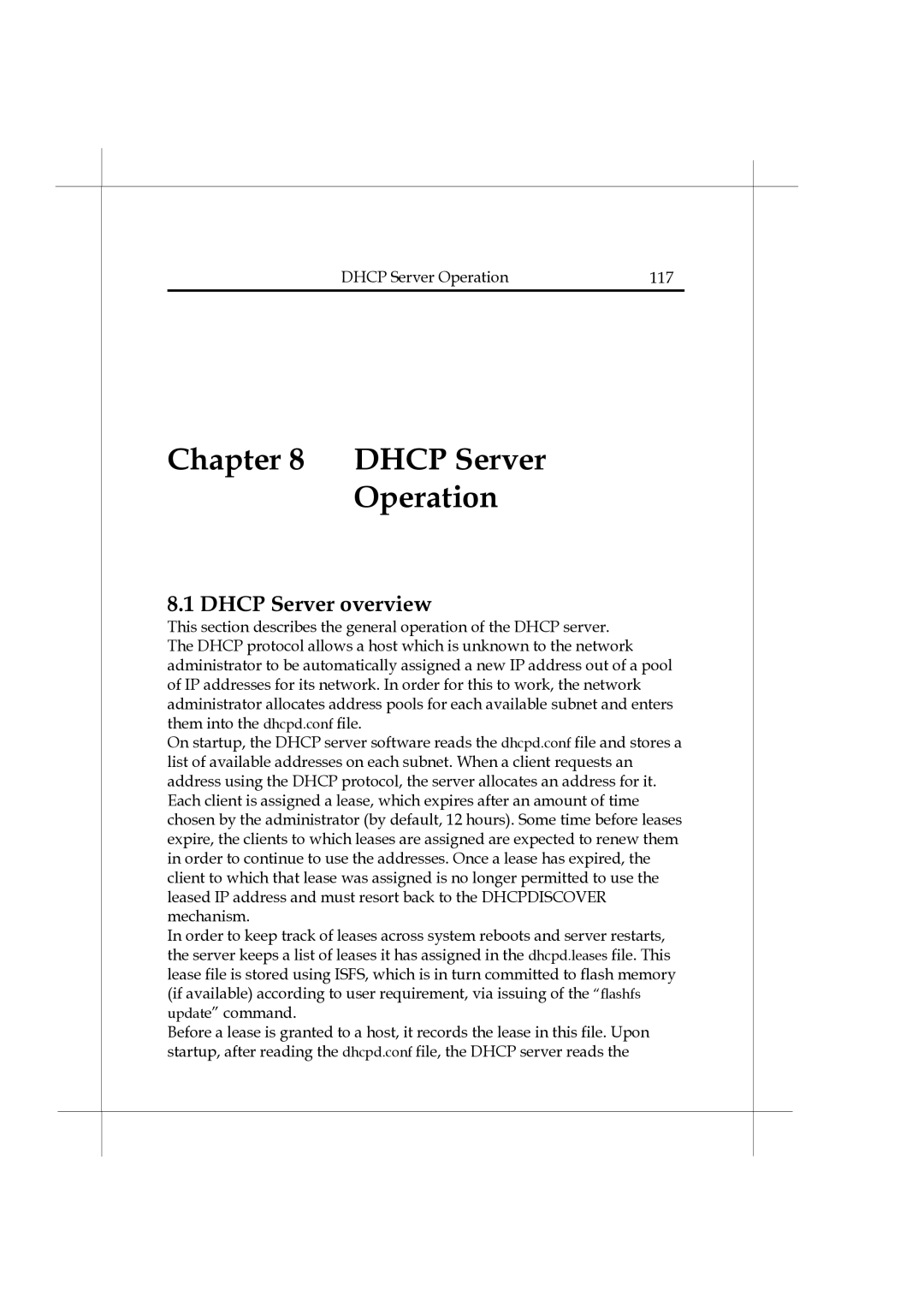 Heritage Kayaks Heritage Series manual Dhcp Server Operation, Dhcp Server overview 