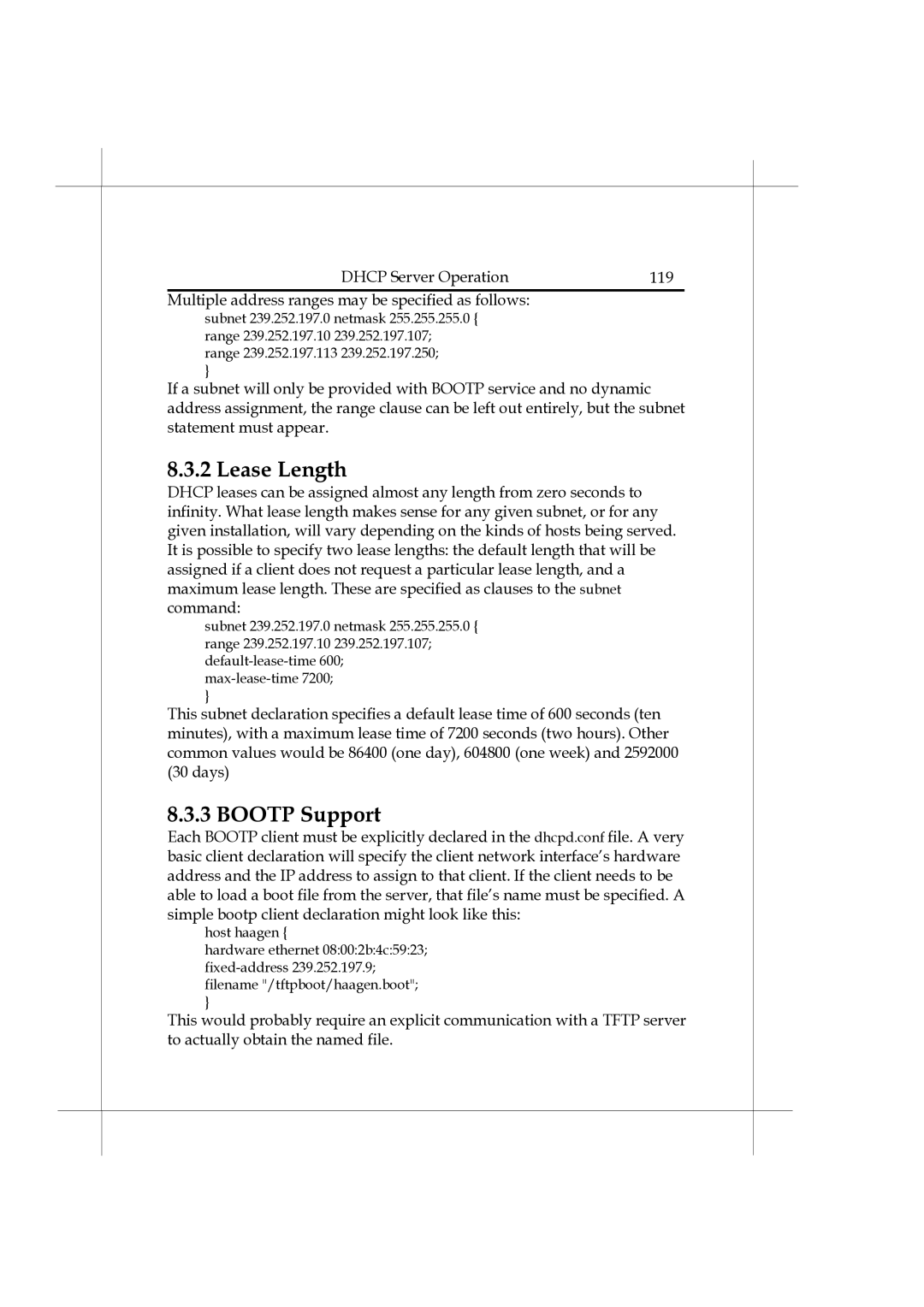 Heritage Kayaks Heritage Series manual Lease Length, Bootp Support 