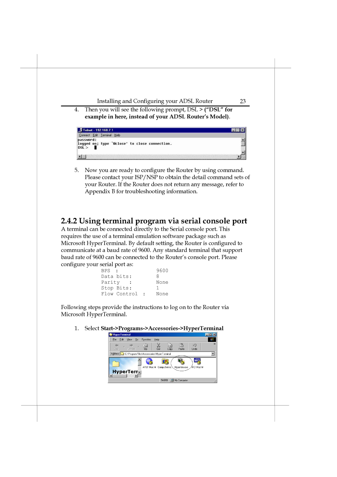 Heritage Kayaks Heritage Series manual Using terminal program via serial console port 