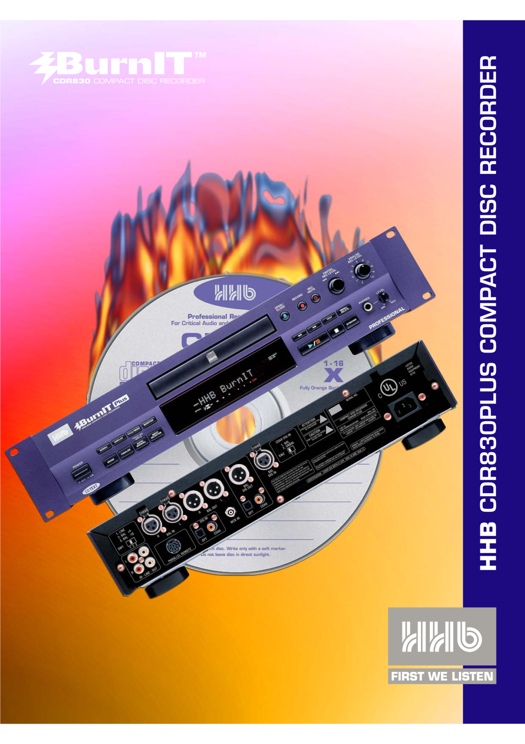 HHB comm brochure HHB CDR830PLUS COMPACT DISC RECORDER 