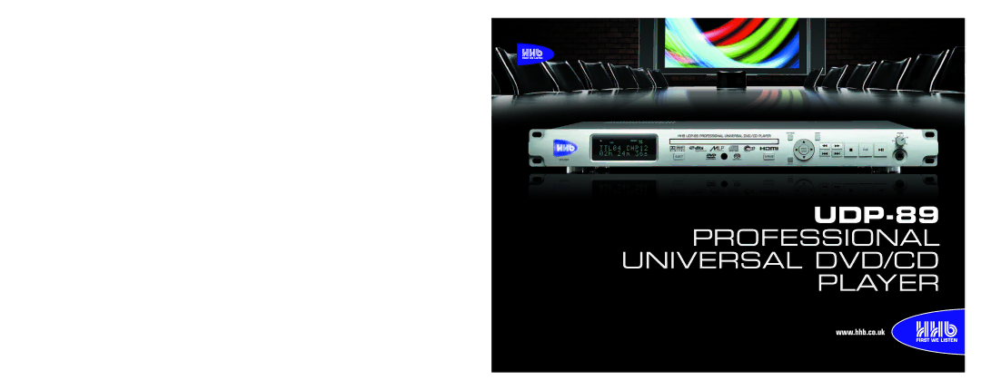 HHB comm UDP-89 specifications Professional Universal DVD/CD Player 