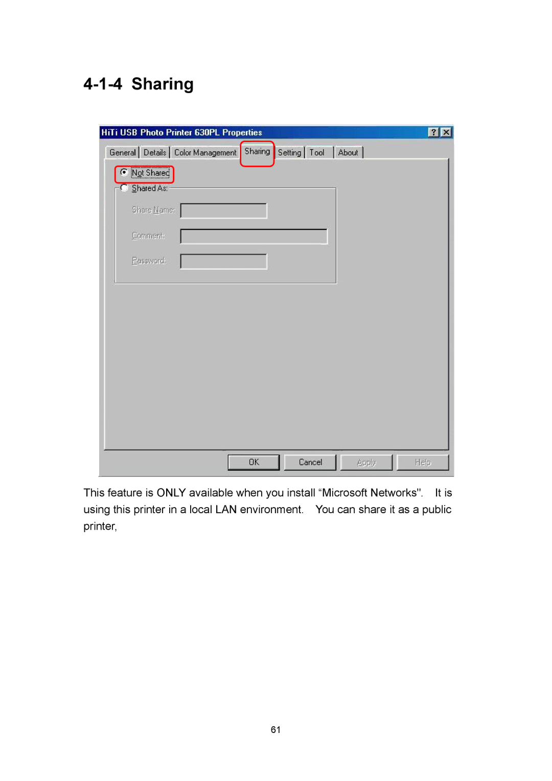 Hi-Touch Imaging Technologies 630PL user manual Sharing 