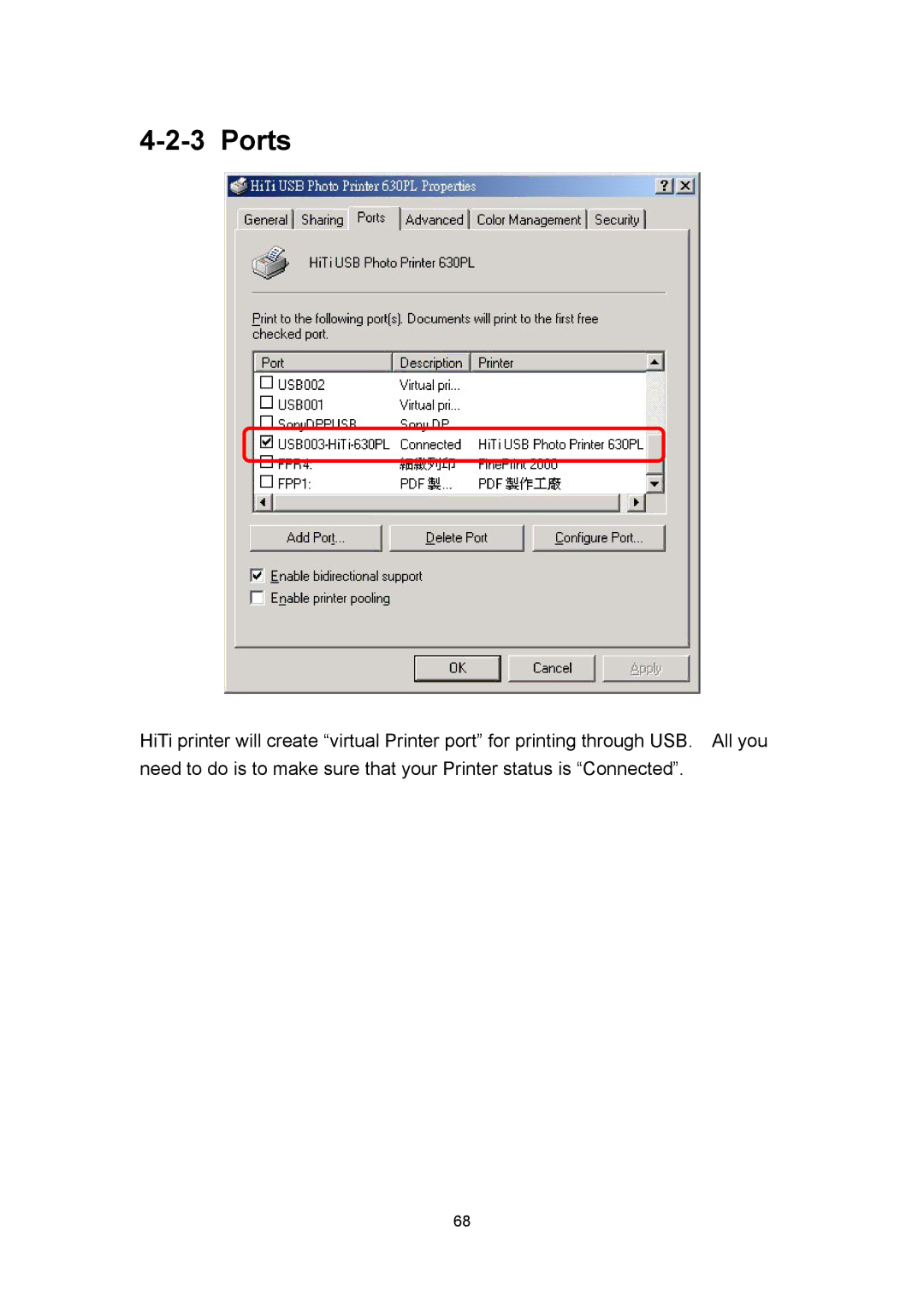 Hi-Touch Imaging Technologies 630PL user manual Ports 