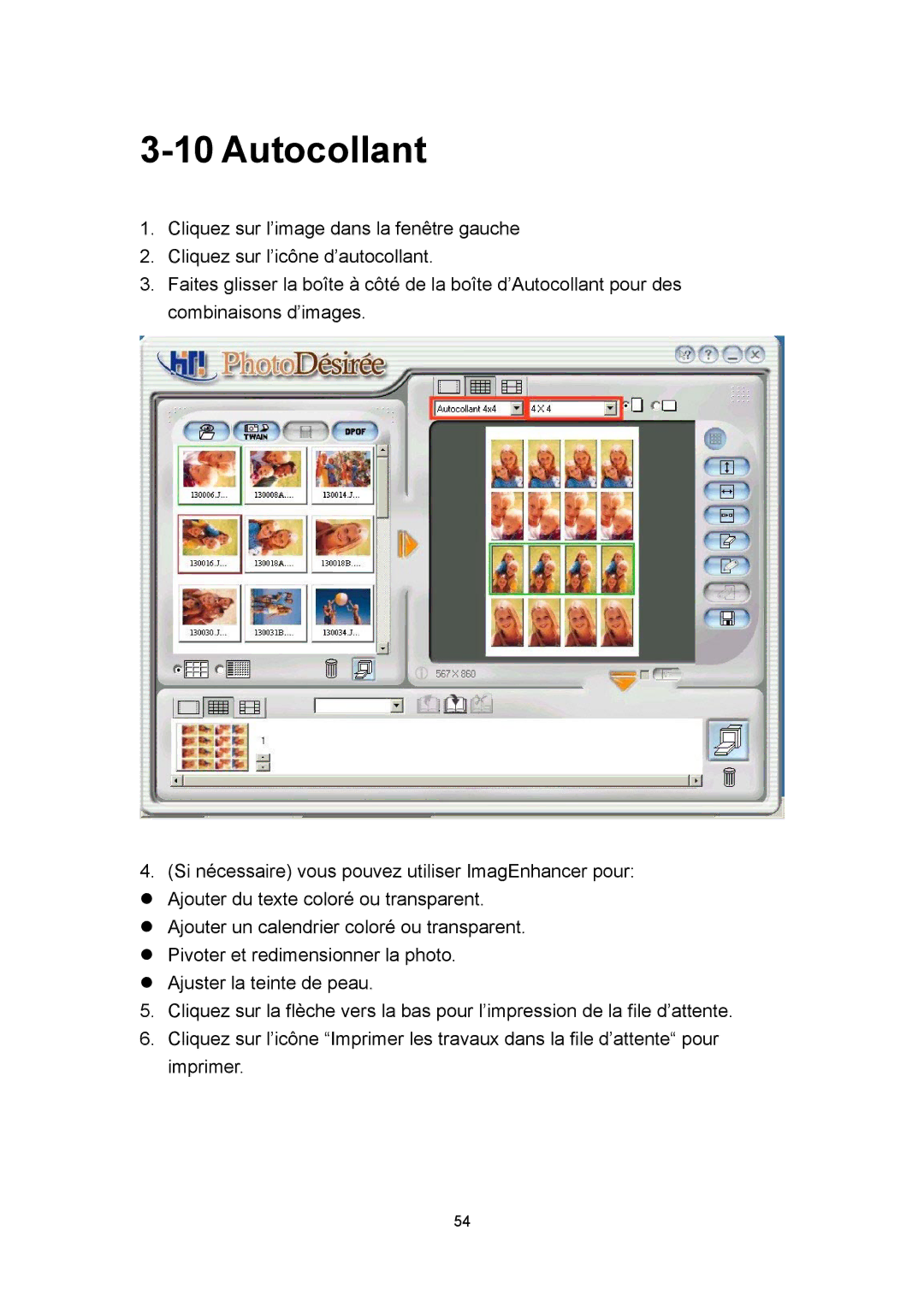 Hi-Touch Imaging Technologies 630PL/PS manual Autocollant 