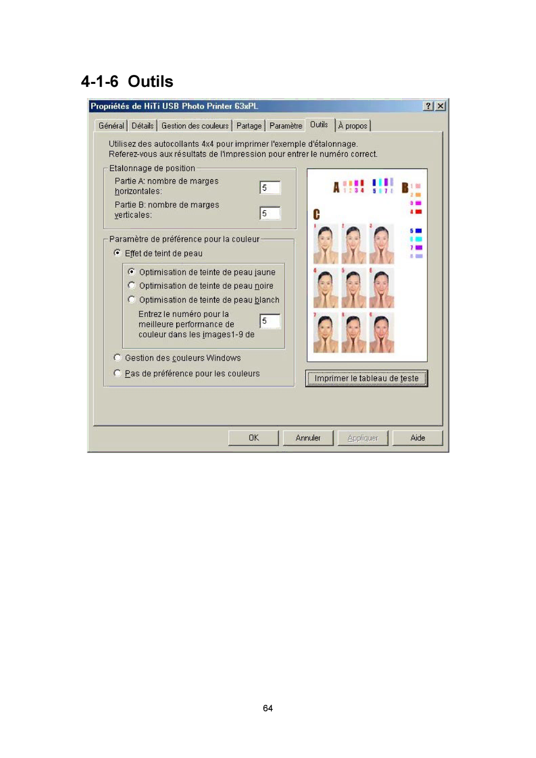 Hi-Touch Imaging Technologies 630PL/PS manual Outils 