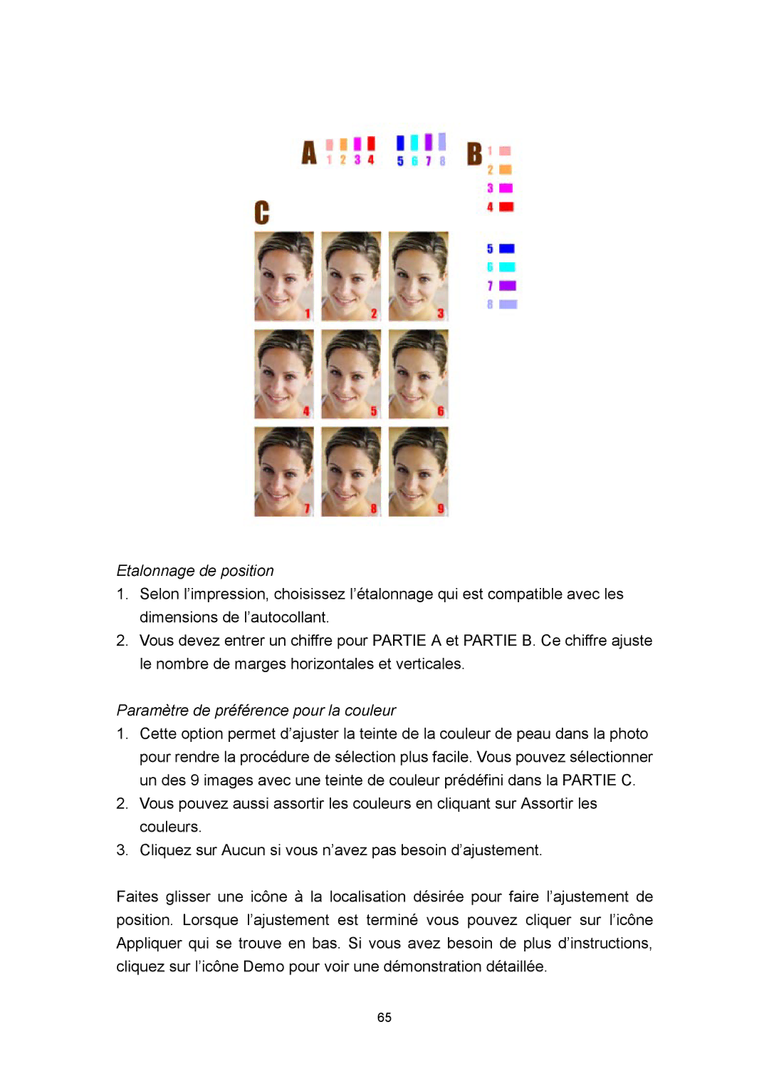 Hi-Touch Imaging Technologies 630PL/PS manual Etalonnage de position 