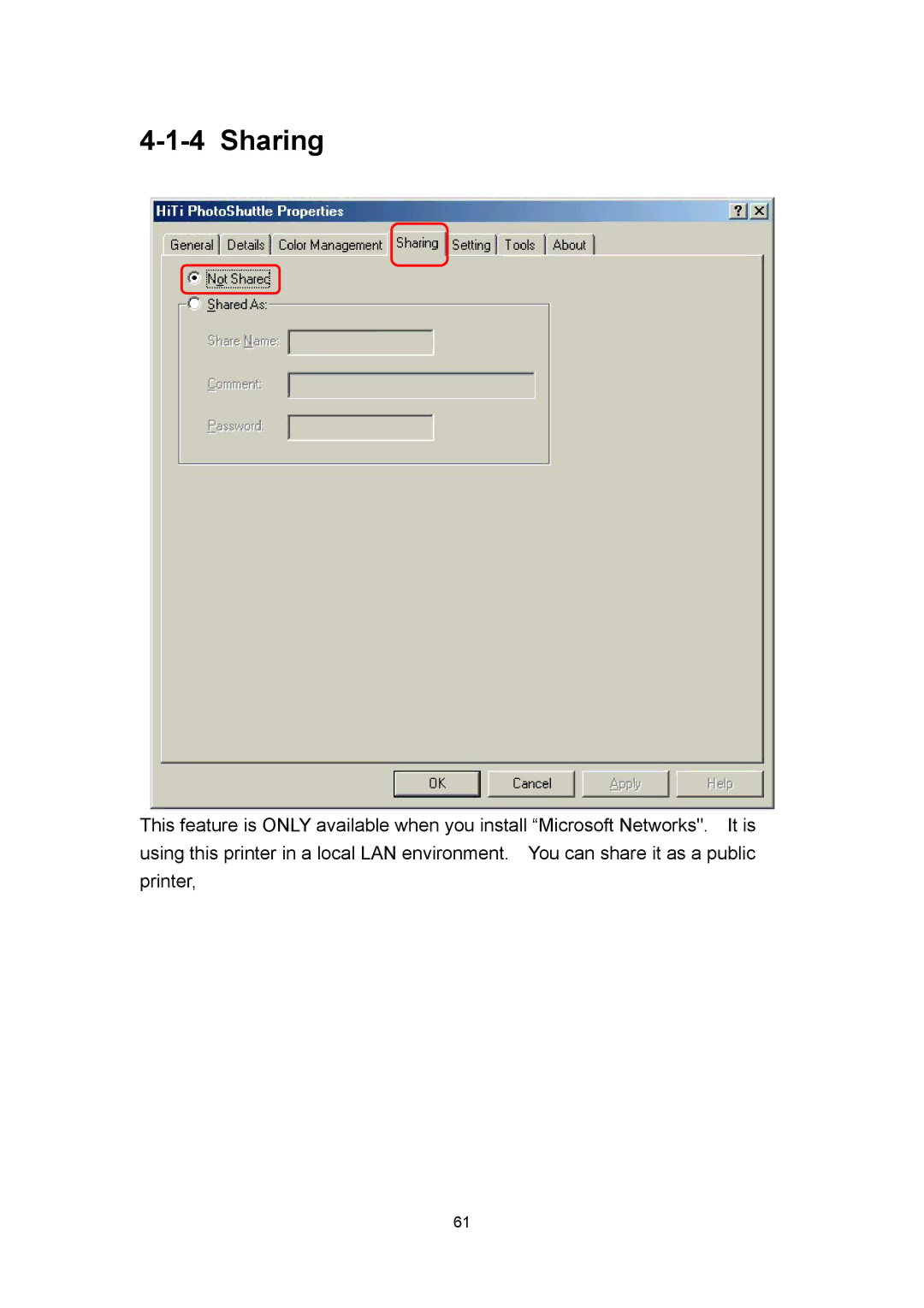 Hi-Touch Imaging Technologies 640PS user manual Sharing 