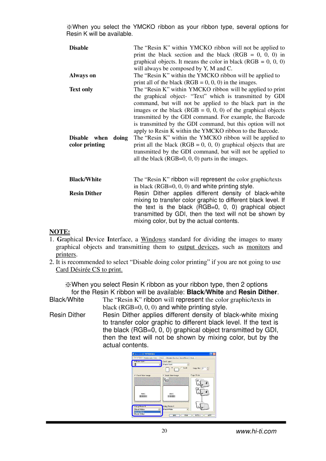 Hi-Touch Imaging Technologies CS-300 user manual Disable when doing 