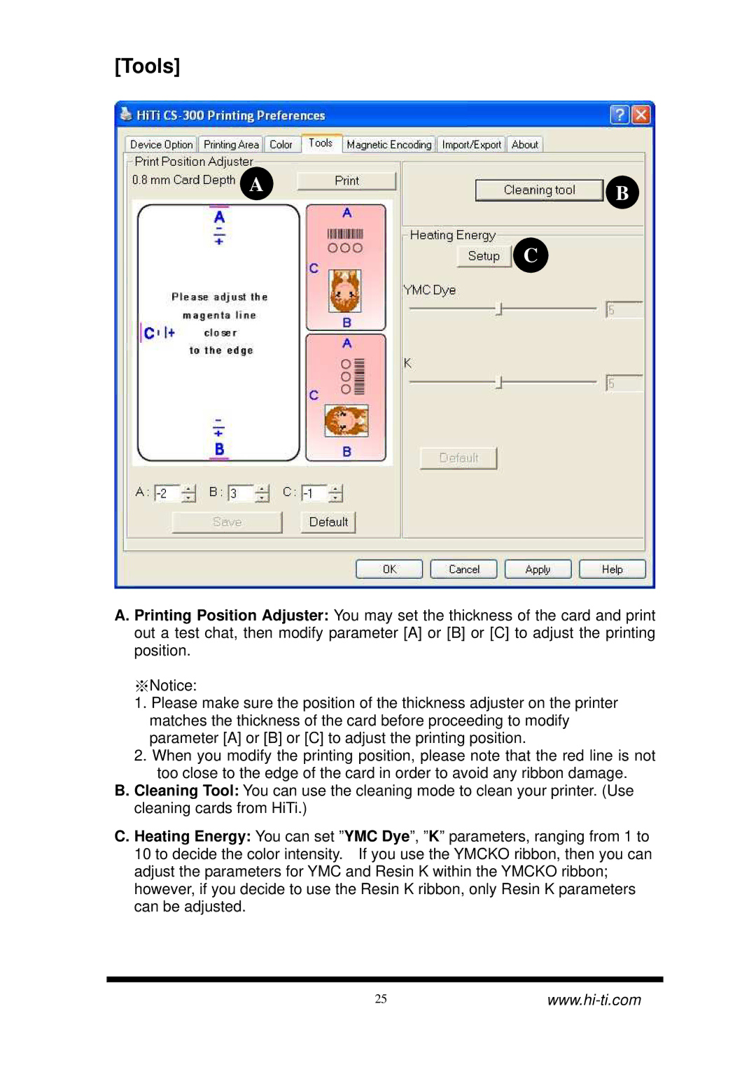 Hi-Touch Imaging Technologies CS-300 user manual Tools 