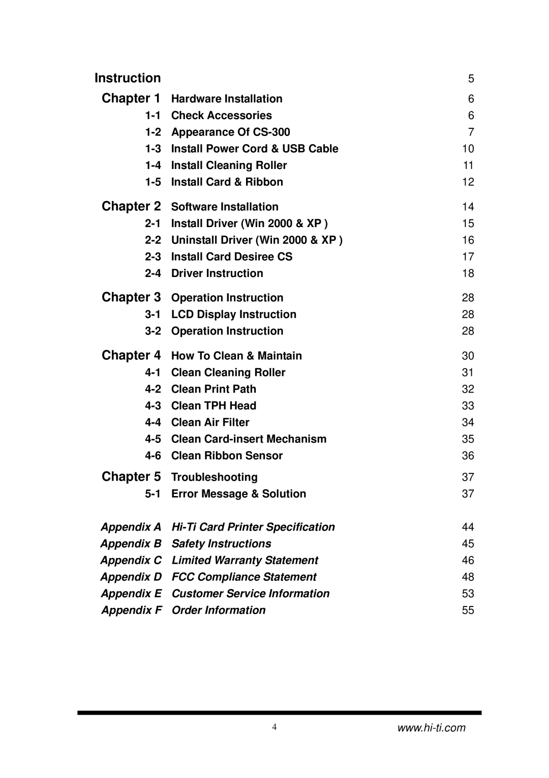 Hi-Touch Imaging Technologies CS-300 user manual Chapter, Operation Instruction LCD Display Instruction 